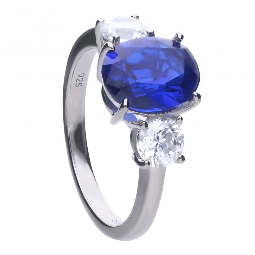 Diamonfire Oval Sapphire Trilogy Ring – Ciaran O Flynn Jewellers